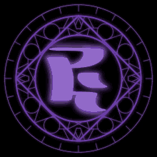 a purple circle with the letter r in the middle