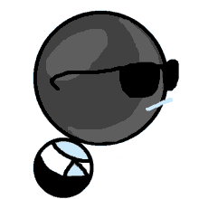 a drawing of a smiley face with sunglasses on