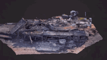 a 3d model of a destroyed military vehicle