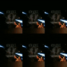 a collage of images with the words new voice written on them