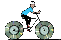 Downsign Disc Jockey Sticker - Downsign Disc Jockey Bicycle Stickers