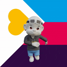 a cartoon character wearing a hoodie that says that