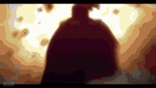 a silhouette of a man is against a colorful background with the letters madata on the bottom right