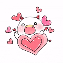 duck animal cute love heart