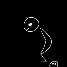 a drawing of a stick figure with a poop coming out of his butt