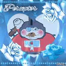 a picture of a cartoon character with the word perceptor written on it