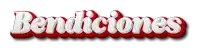 the word bendiciones is written in white and red on a white background