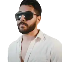 a man with a beard is wearing sunglasses