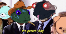 Cyber Frog Police Pretzel Day GIF - Cyber Frog Police Pretzel Day GIFs