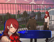 a video game character says " i love you "