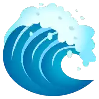 a cartoon drawing of a wave with foam coming out of it