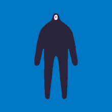 a cartoon drawing of a robot with purple circles on the arms and legs