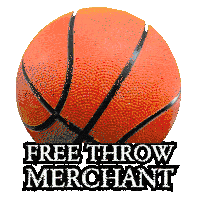 a basketball with the words freethrow merchant written below it