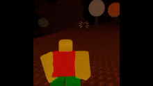a roblox character is standing in a dark room