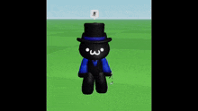 a cartoon character wearing a top hat and a tie