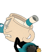 Ouch Mugman Sticker - Ouch Mugman The Cuphead Show Stickers
