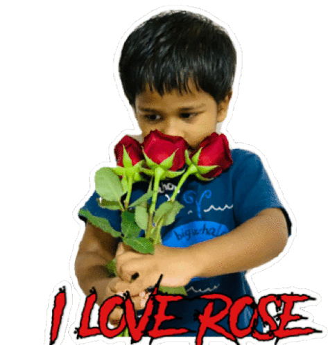 Uduvillage Family I Love Rose Sticker - Uduvillage Family I Love Rose Flower Stickers