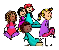 a group of children are sitting together and smiling