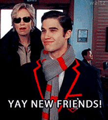 Glee Blaine Anderson GIF - Glee Blaine Anderson Yay New Friends GIFs