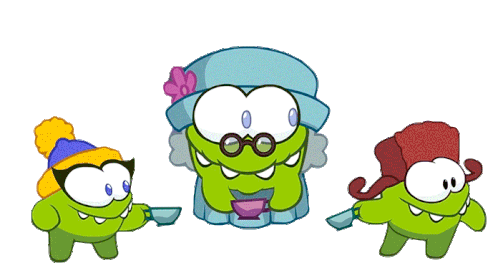 Laughing Together Grandma Sticker - Laughing Together Grandma Om Nom And Cut The Rope Stickers