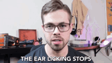 The Ear Licking Stops It Has To Stop GIF - The Ear Licking Stops Ear Licking It Has To Stop GIFs