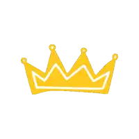 a yellow crown with white lines on it