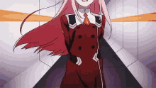 anime zero two pink haired cute smile