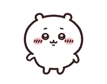 a cartoon drawing of a white bear with a pink nose