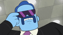 a cartoon character wearing sunglasses and a suit and tie