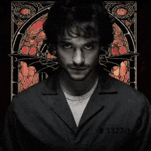 a poster of a man with flames coming out of his mouth and the words noise cancelling headphones below him