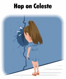 Celeste Head Bashing GIF - Celeste Head Bashing Breaking Wall GIFs