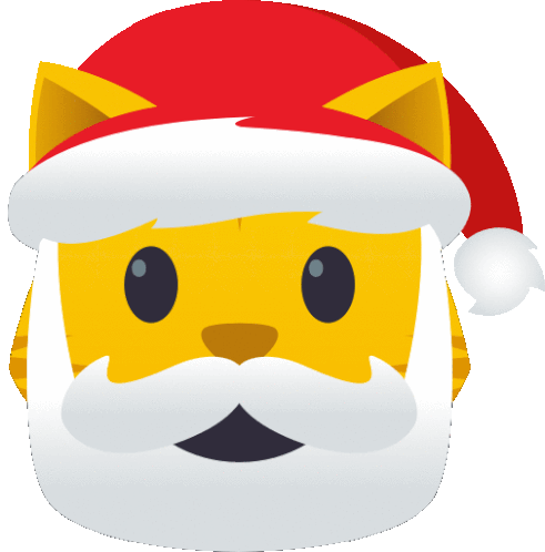 Cat Face With Santa Hat Joypixels Sticker - Cat Face With Santa Hat Cat Joypixels Stickers