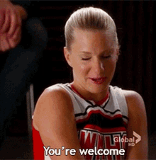 Glee Brittany Pierce GIF - Glee Brittany Pierce Youre Welcome GIFs