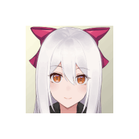 a drawing of a girl with white hair and brown eyes