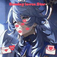 a sunday loves star poster with a cartoon character