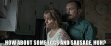 American Woman How About Some Eggs And Sausage Huh GIF
