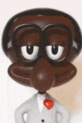 a cartoon character wearing glasses and a white shirt