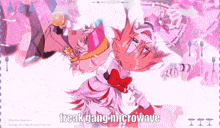 a freak gang microwave meme with two anime characters