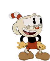 Laughing Cuphead Sticker - Laughing Cuphead Cuphead Show Stickers