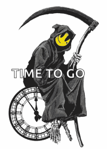 death grim reaper clock strike time to go tick tock