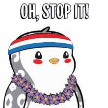 stop penguin penguins stop it blushing