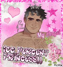 a picture of a man with a crown on his head and the words " my angel "