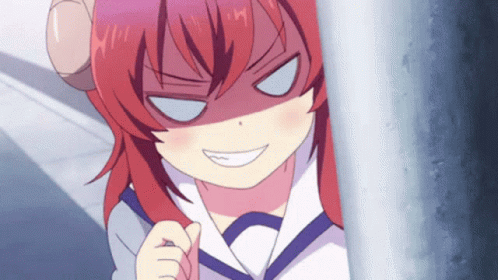 Premium Vector | Smiling anime manga girl with red hair