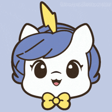 a cartoon unicorn with a lightning bolt on its head