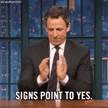 Signs Point To Yes GIF - Yes Seth Meyers Magic8ball GIFs