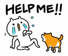 kawaii cute cat help me
