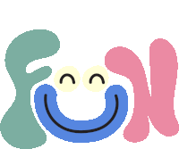 Fun Smiley Face Between Fun In Green Blue And Pink Bubble Letters Sticker - Fun Smiley Face Between Fun In Green Blue And Pink Bubble Letters Happy Stickers