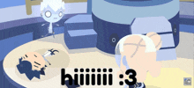 a cartoon of a man laying on the floor with the number 3 on the bottom right