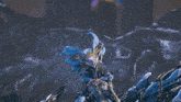 a video game character with a purple heart on her head
