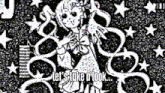 a black and white drawing of a girl with the words let 's take a look written below her